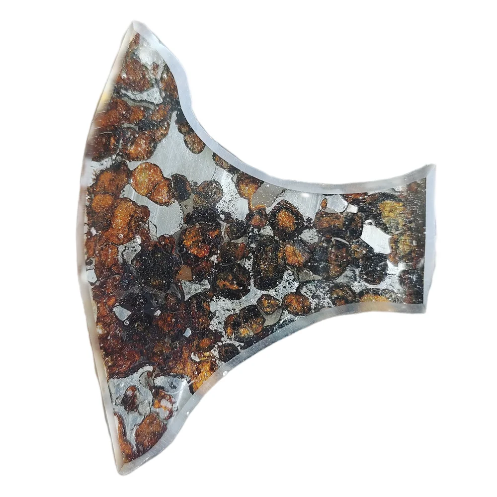 

23.7g SERICHO Pallasite Olive Meteorite Slices Natural Meteorite Material Sliced Collection - From Kenya - QA263