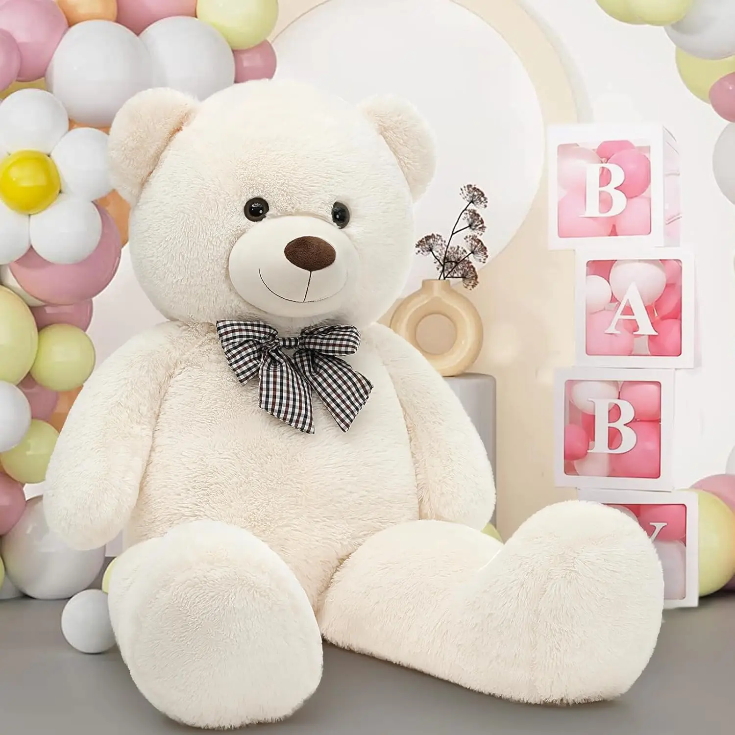 Boneka Beruang Raksasa 4 Kaki Boneka Beruang Baby Shower Ukuran Hidup Boneka Besar untuk Pacar Pacar Istri Anak-anak