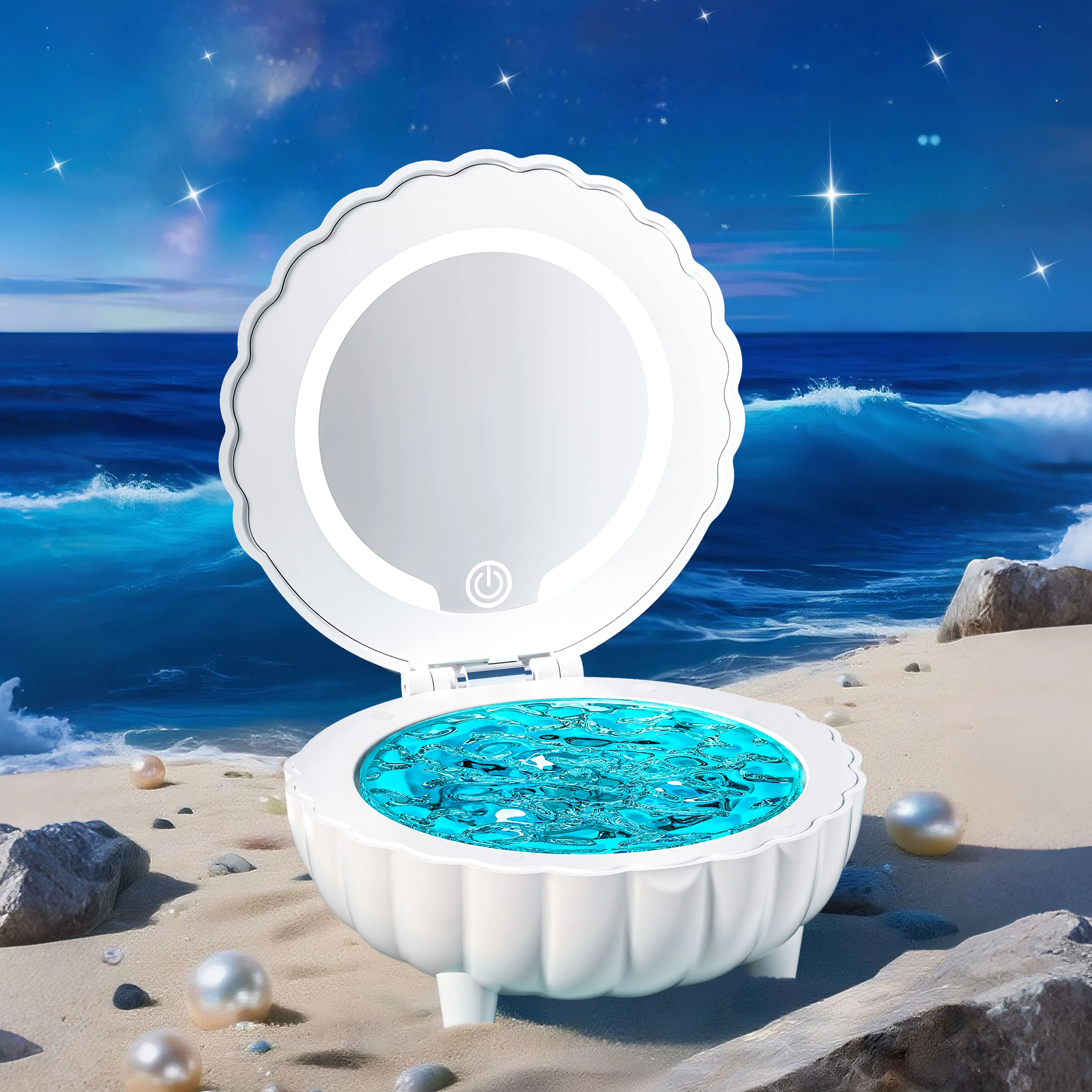 

Светодиодная лампа для проектора, ночник с бесступенчатым затемнением и зеркалом для макияжа, Bluetooth-динамик с белым шумом, портативная настольная музыкальная шкатулка