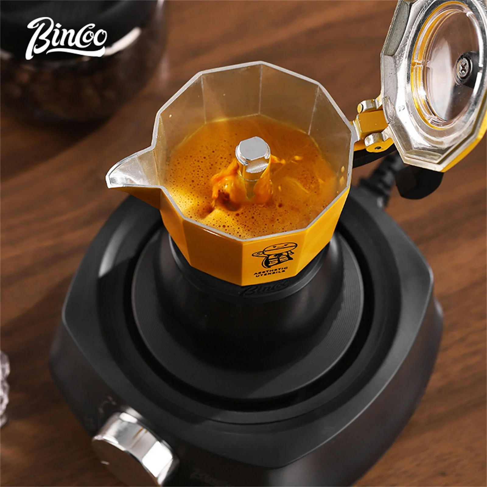 

Bincoo двойной клапан Moka Pot кофеварка для эспрессо для дома и улицы ручная машина для заваривания кофе мокко горшок аксессуары для бариста