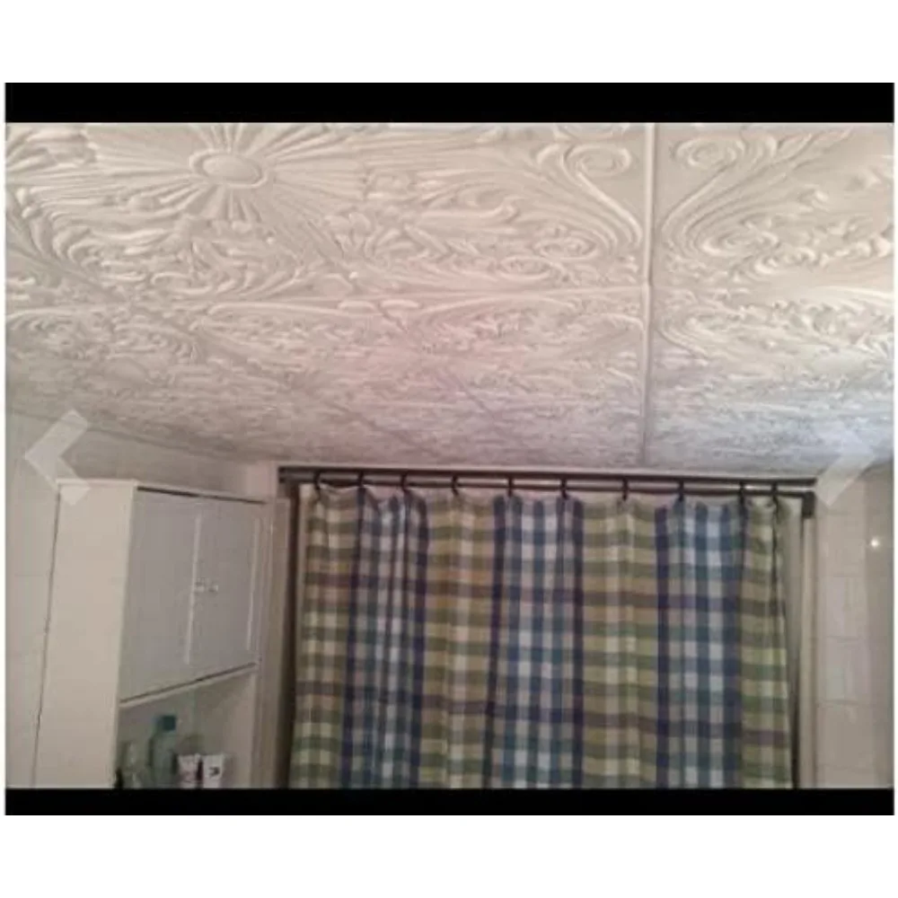 50 unidades de azulejos de techo de espuma de 20x20 - Cubiertas de aproximadamente 135 pies cuadrados - Azulejo de techo de poliestireno para recoger aplicaciones