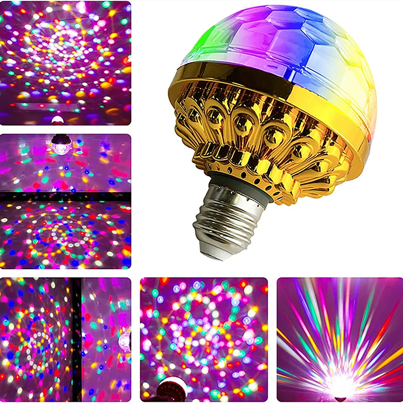 

Disco Party DJ Stage LED Magic Ball Lamp Colorful E27 Bulb KTV Rotating Laser Flashing Light RGB Lamp US/EU Plug