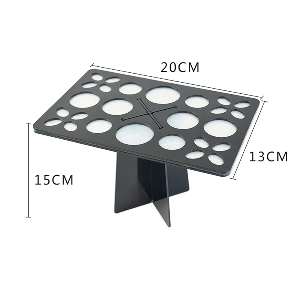 Shelf Black Makeup Brush Drying Rack with Downward Bristle Storage Inclinable Holder for Neat Drying and Portability