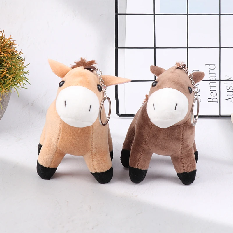 

Cute Cartoon Plush Pony Doll Stuffed Animal Doll Kawaii Plush Little Horse Keychain Girls Bag Pendant Gifts