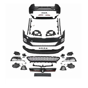 폭스바겐 VW 골프 7.5 전면 및 후면 범퍼 그릴 사이드 스커트, 리어 립 스포일러, 테일 스로트 서론 키트, GTI로 업그레이드