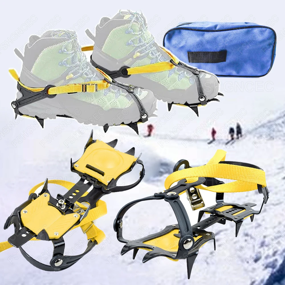 

Professional Snow Crampons Anti-Slip Ice Cleats Grips for Shoes Outdoor Winter Hiking Climbing Non slip 10 Teeth Shoe Spikes