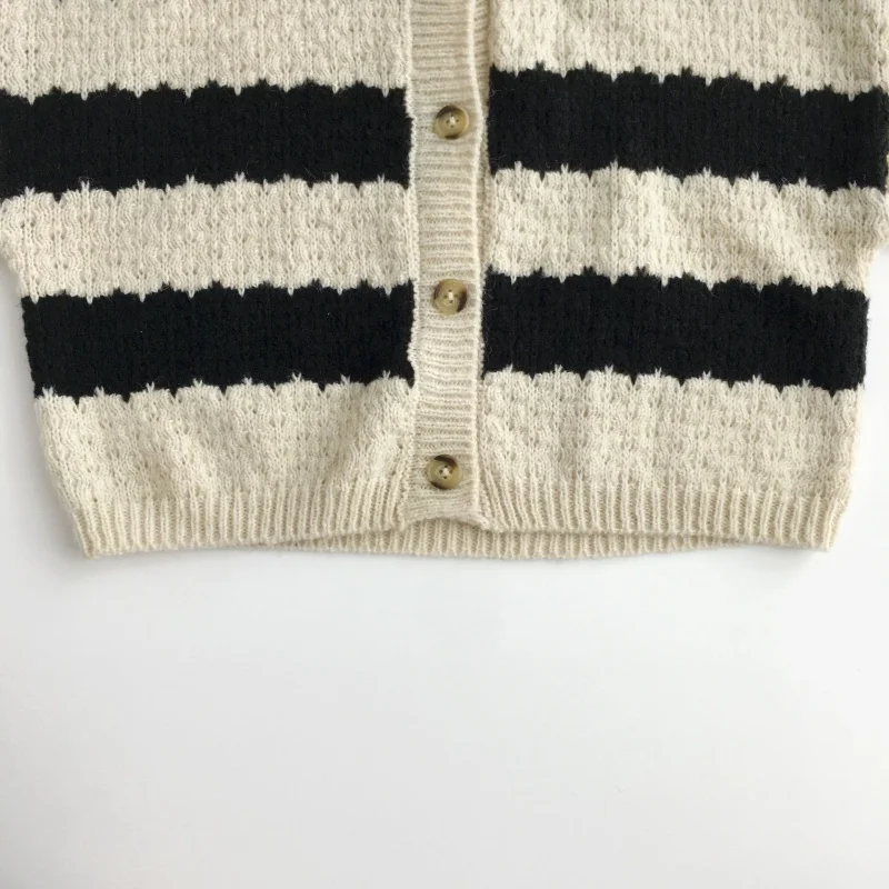 Winter Nieuwe Baby Jongens Gestreepte Gebreide Trui Jas Kinderen Twisted Mohair Vesten Peuter Meisjes Truien Tops Kinderkleding