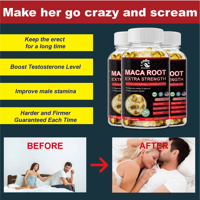 Maca Root 4000mg | 60/120 Capsules | High Potency Extract | Non-GMO and Gluten Free Formula