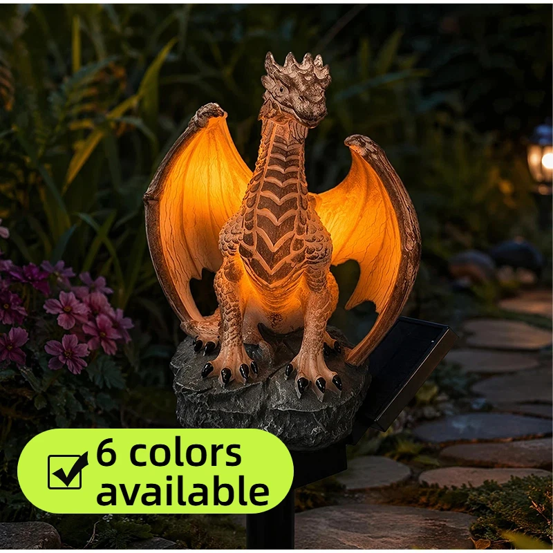 Home Decor Medieval - Lampu Taman Tenaga Surya Edisi Dragon