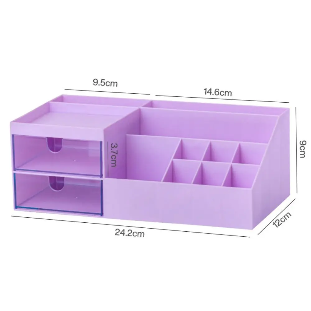 Plastic Desktop Organizer Cute Drawer-type Kawaii Cosmetic Makeup Organizer Nine Grids Office Supplies Storage Box Women Girl