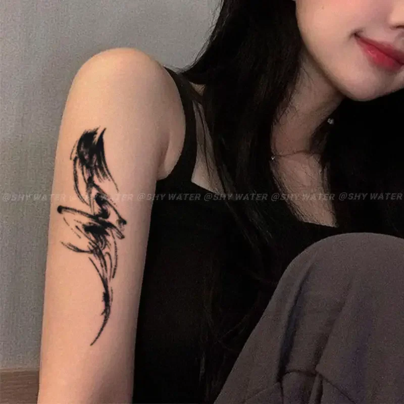 Травяные-Временные-татуировки-черная-линия-татуировка-наклейка-роза-цветок-сексуальные-татуировки-искусство-фестиваль-дешевые-товары-водонепроницаемые-искусственные-татуировки-наклейки