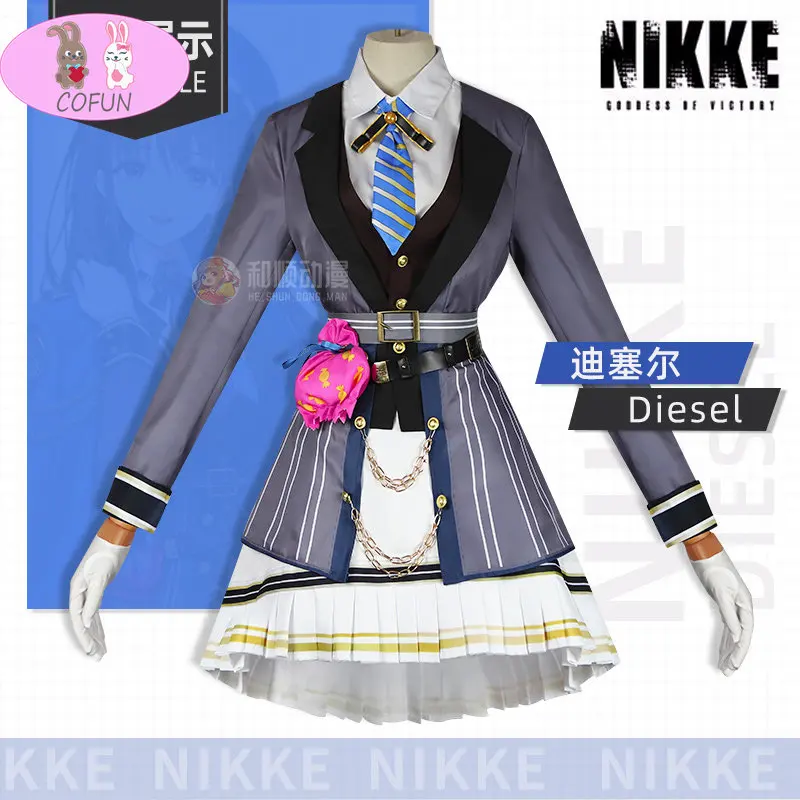 CFUN Game NIKKE Diesel Cosplay Costume Cloak Shirt Top Skirt Tie Hat Uniforms Daily Party Jacket Role Play Costume