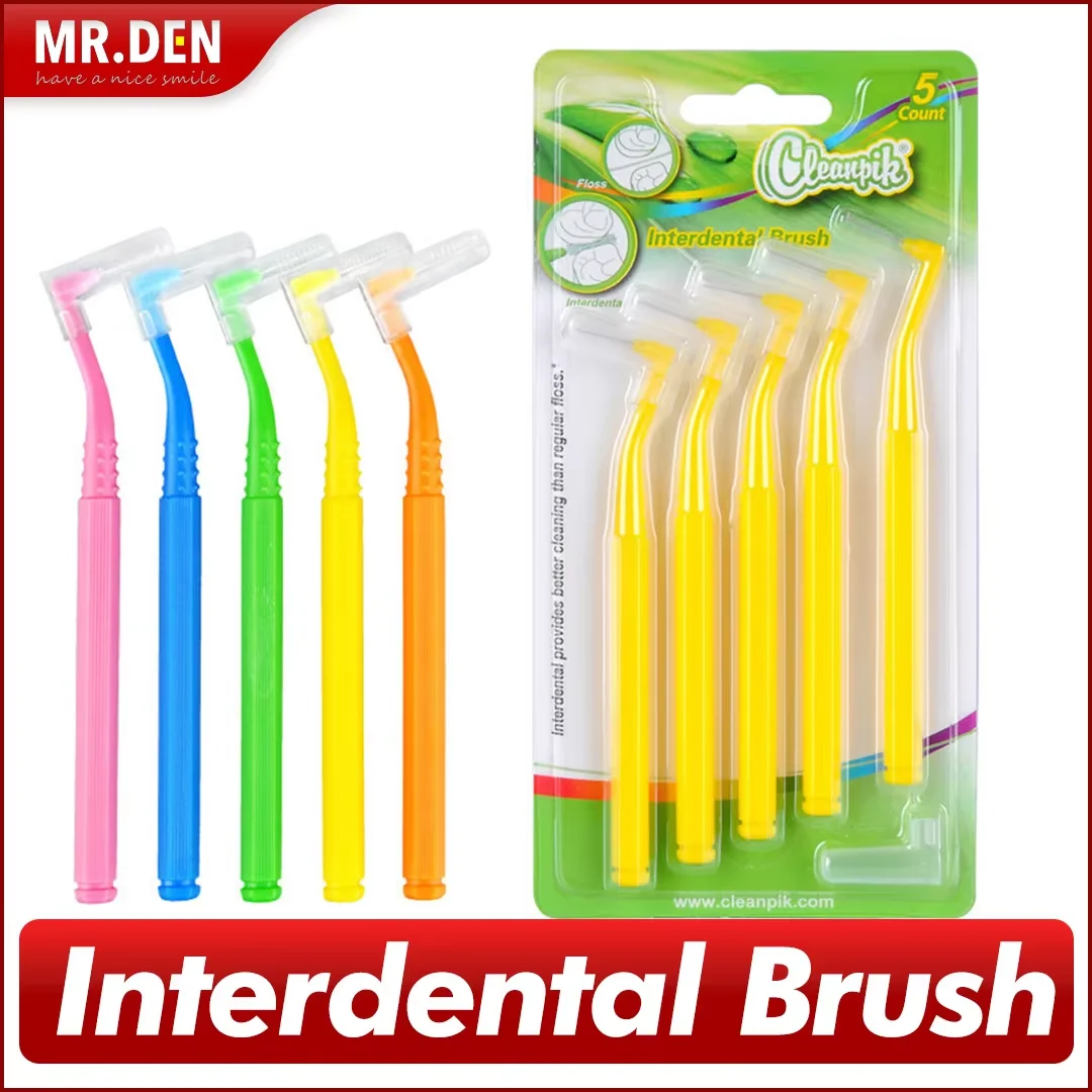 Various Sizes Interdental Oral Brush L Shape Removes Plaque Teeth Oral Care Hygiene Tool Push-Pull Oral Care Teeth Whitening