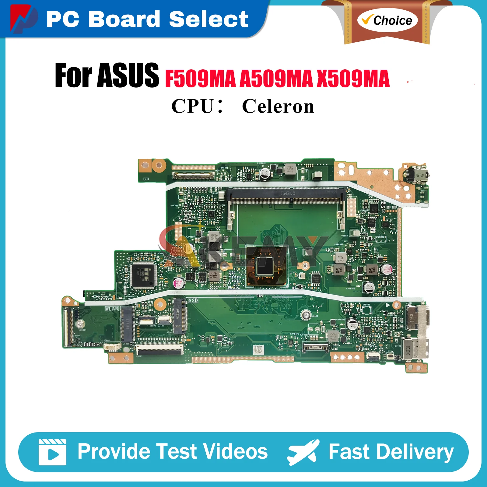 

X509MA Материнская плата для ноутбука ASUS VivoBook X509M A509MA A409MA F409MA X509MA F509MA Материнская плата с процессором Celeron, тест ОК, быстрая доставка