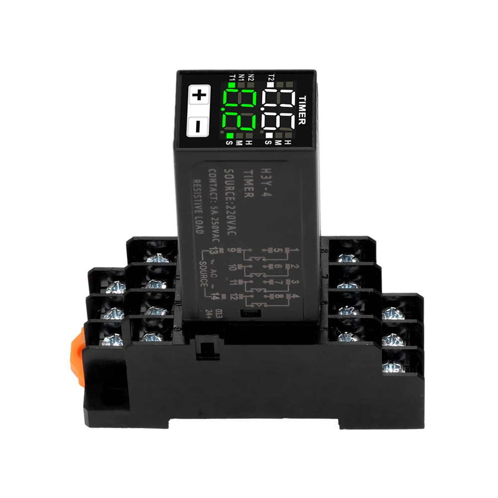 H3Y-4 Time Relay Power Delay 4 groups of delay put-on power delay cycle control adjustable 220V DC24V DC12V timer relay