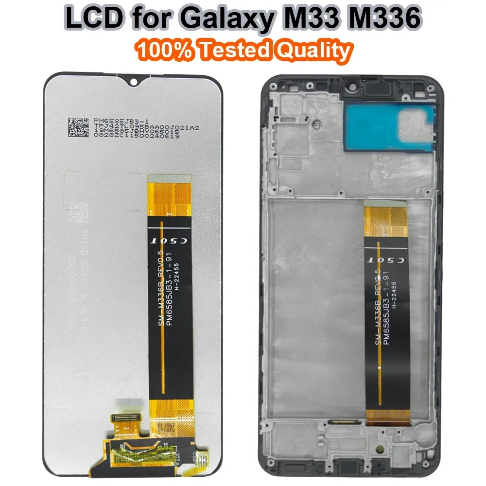 Tested LCD for Samsung Galaxy M33 M336B LCD Display Touch Screen Digitizer Replacement for Samsung M336 SM-M336B/DS SM-M336BU