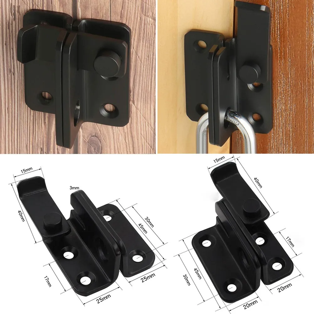 

Door Bolt Black Stainless Steel Door Latch Free Punching Wardrobe Door Bolt Latch Drawer Lock Waterproof Safety Door Lock Small