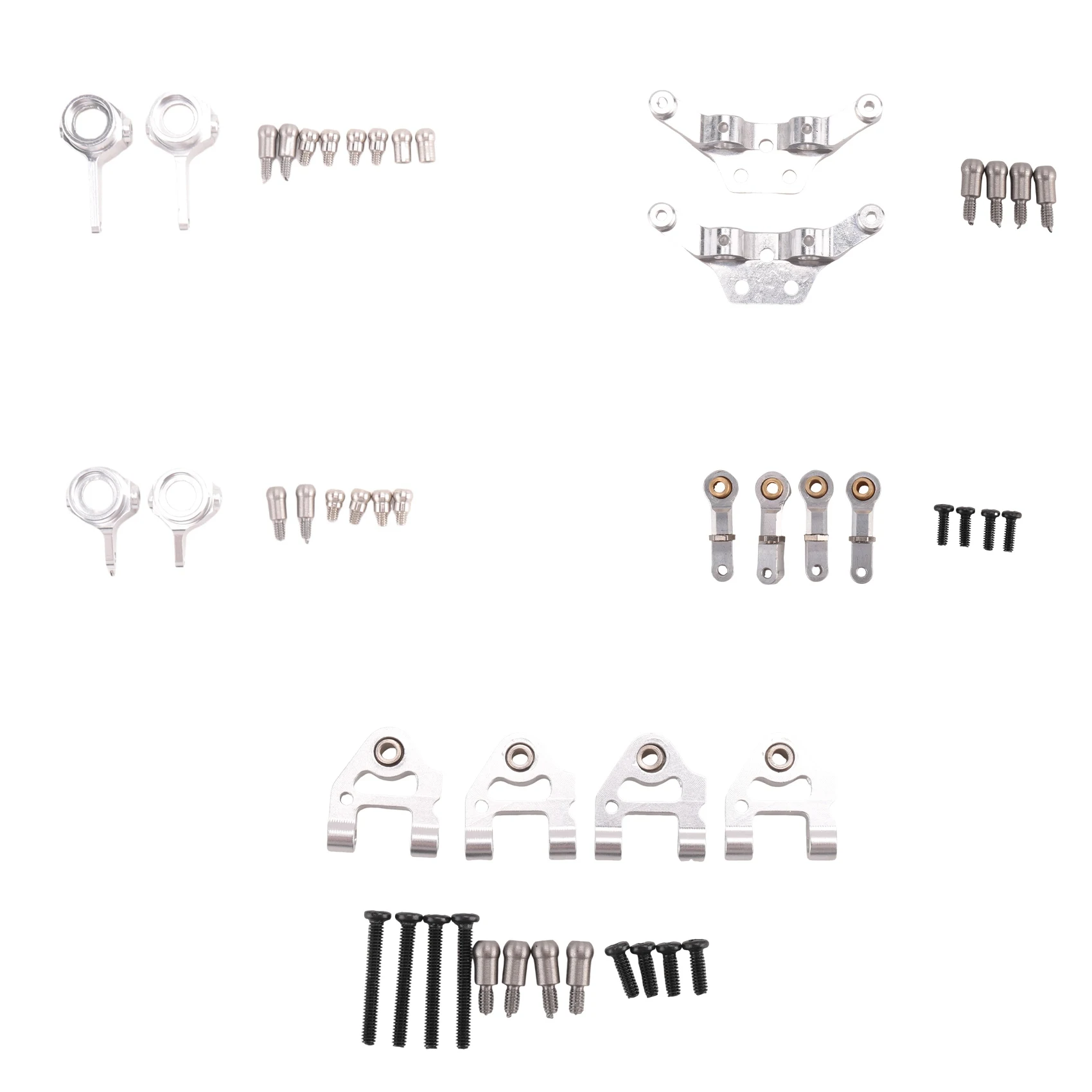 SLQZT Set di piastre per braccio oscillante con parti aggiornate in metallo per P929 P939 K969 K979 K989 K999 1/28 RC Car, Argento
