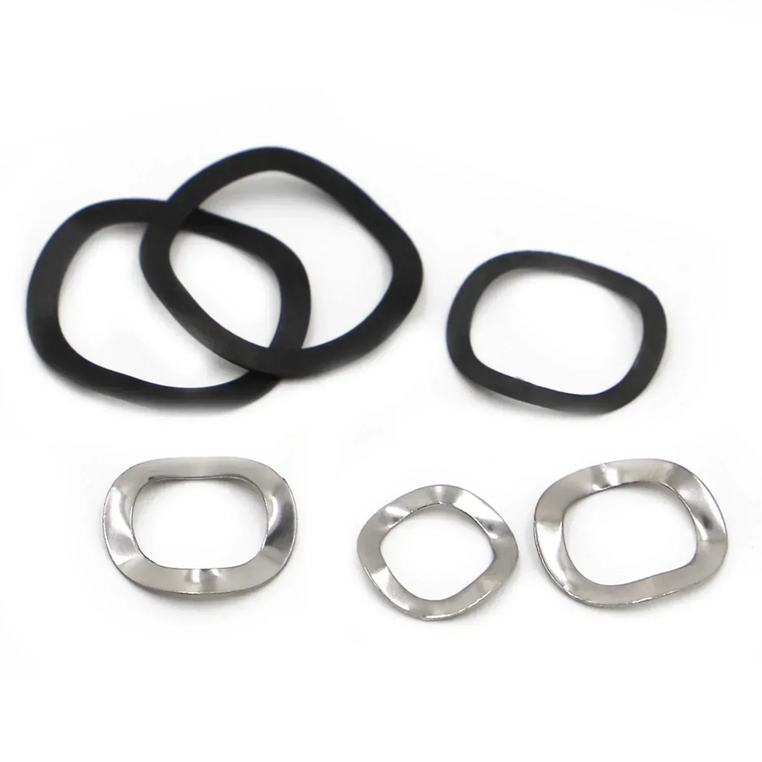 304 Stainless Steel / Black Carbon Steel Three Wave Washers Spring Washer M3 M4 M5 M6 M8 M10 M12 M14 M16 M19 M21 M24 M27 M34