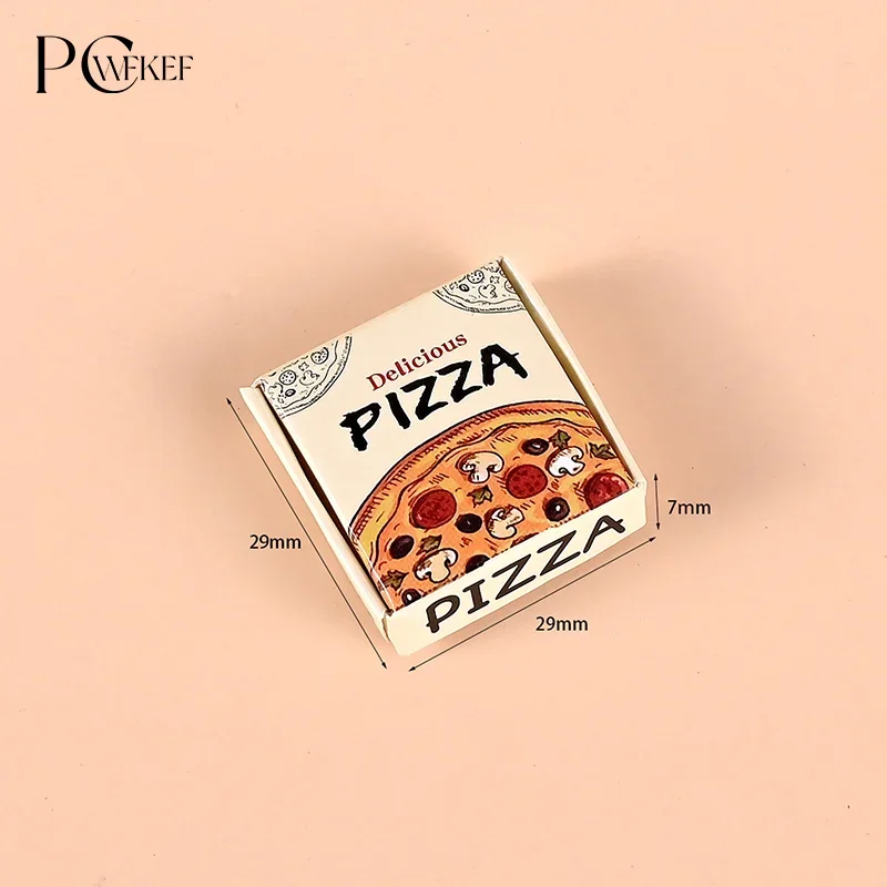 6 Stück Puppenhaus Miniatur Pizza oder Verpackung Box Modell Küche Essen Dekor Spielzeug Puppenhaus Zubehör
