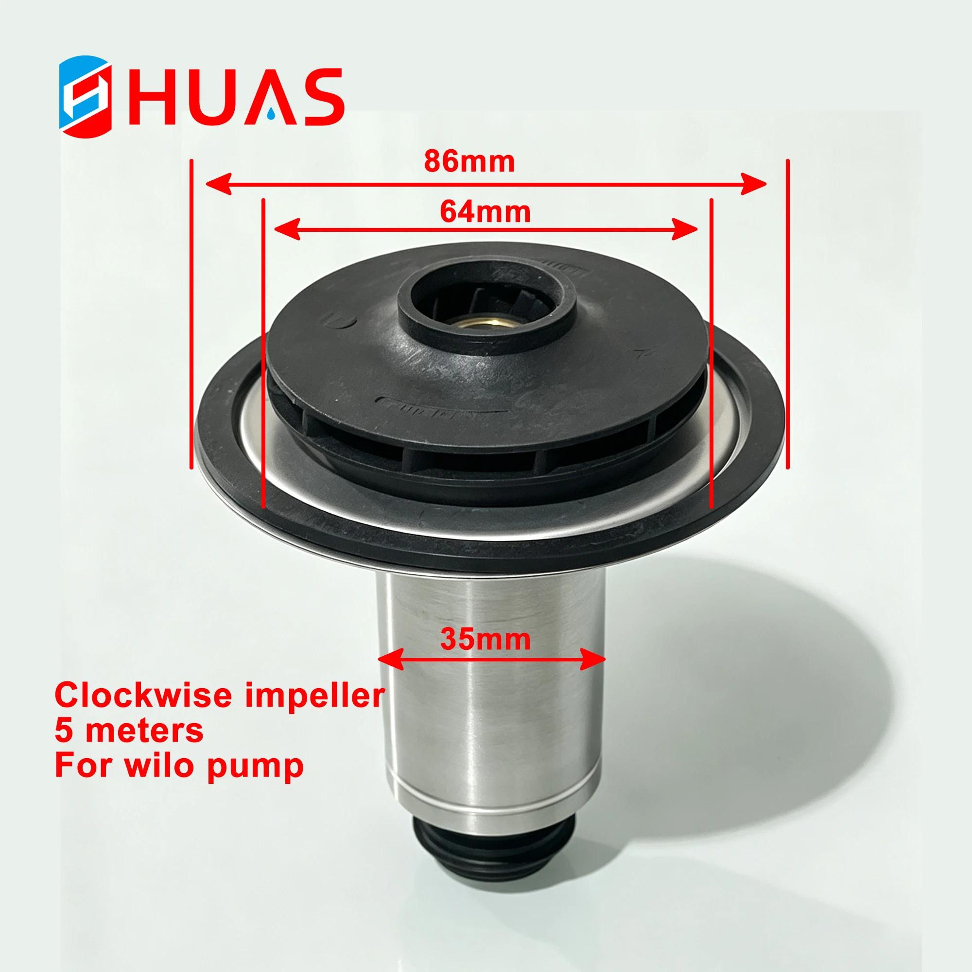 Wall Mounted Gas Boiler Circulating Pump Rotor Diameter 35mm Impeller 64mm for Wilo Pump