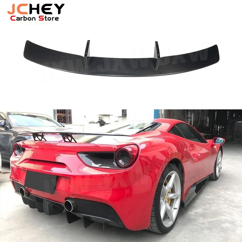 Alerón Trasero de Fibra de Carbono Seca JCHEY para Ferrari 488 GTB 2015-2018, Alerón Trasero de Parachoques, Lip Trasero de Maletero, FRP