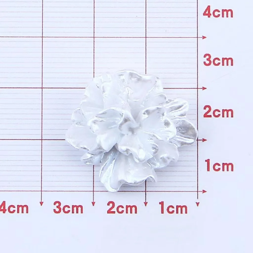 Jolis embellissements de fleurs en résine, bijoux exécutifs, 25x22mm, vente en gros, 50 pièces