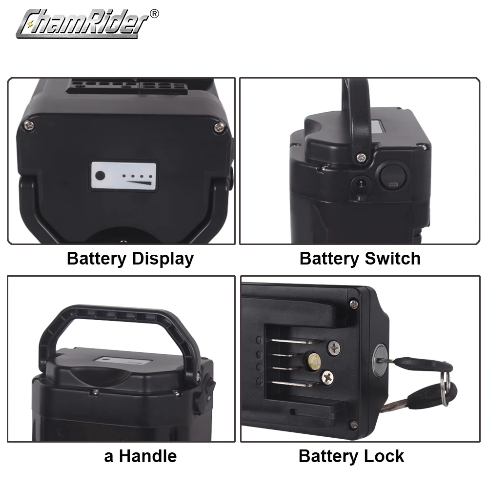 ChamRider Jenney Universal Battery Box Electric Bike Battery Case 48V Ebike Battery 36V 18650 Cells 24V