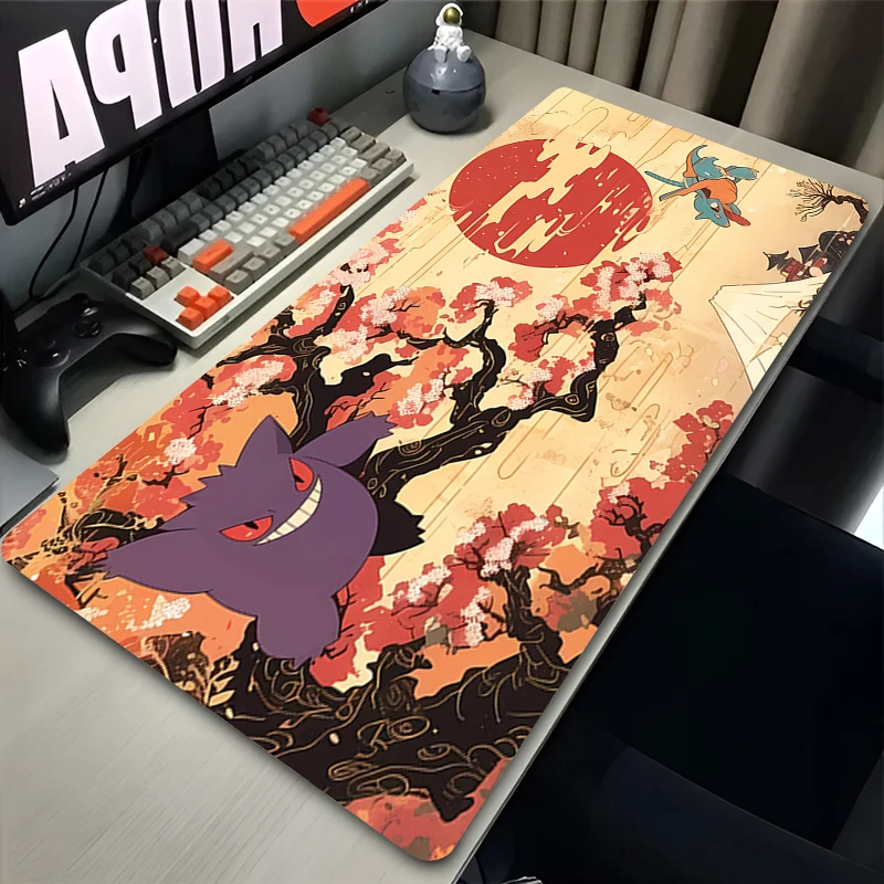 Popular Mouse Pad kawaii Pokemon Gengar Gamer Computer Desk Mat Extended Keyboard Laptop XXL Gaming Esports Aesthetics Mousepad