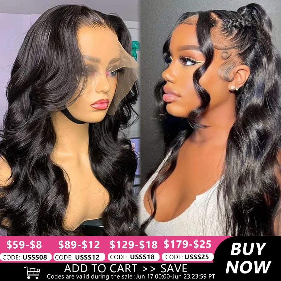 

30Inch Body Wave Lace Front Wig Indian Human Hair 13x4 13x6 Transparent Lace Frontal Wigs Pre Plucked Bleached Knots MYLOCKME