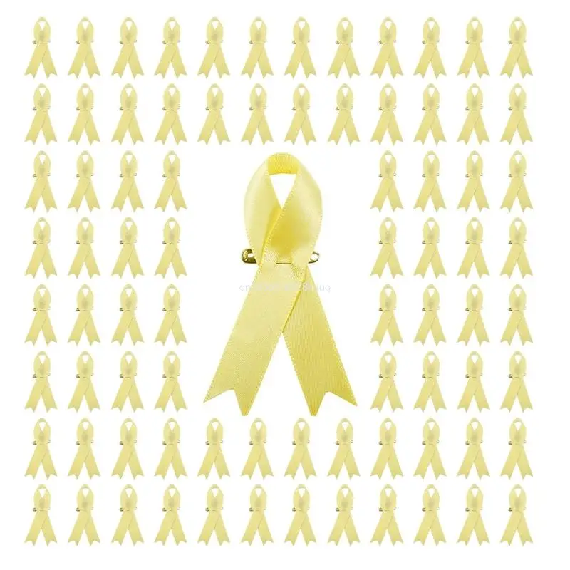 

200Pcs Ribbon Badge Pins Fundraising Lapel Pins Silk Fabric Safety Pins Brooch Social Event Public Welfare Party Supply Dropship