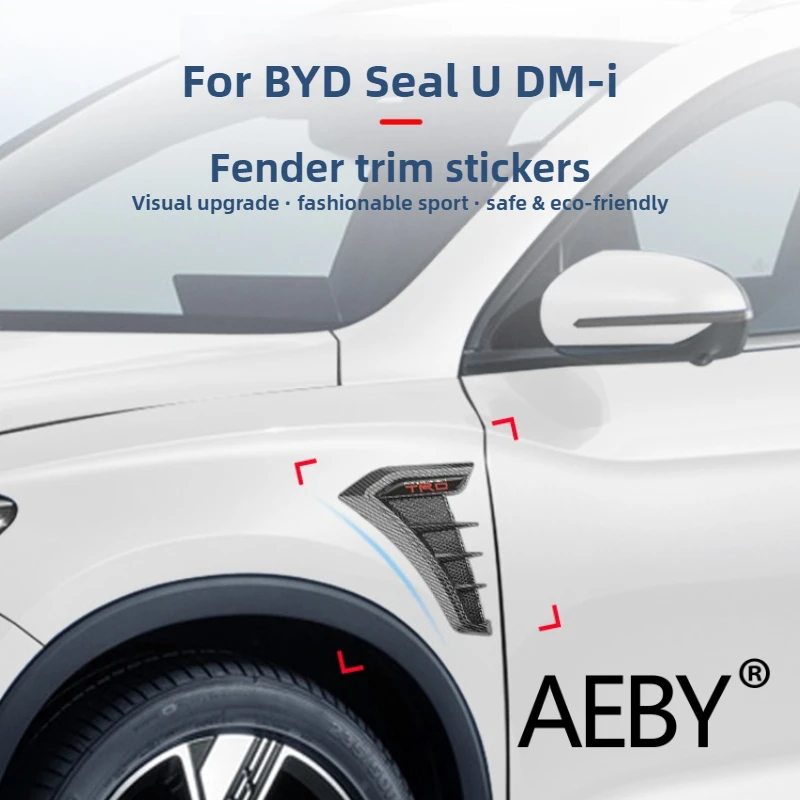 

AEBY For BYD Seal U DM-i 2020-2025 Car Side Fender Sticker, Carbon Fiber Style Anti Scratch Protective Cover Auto Accessories