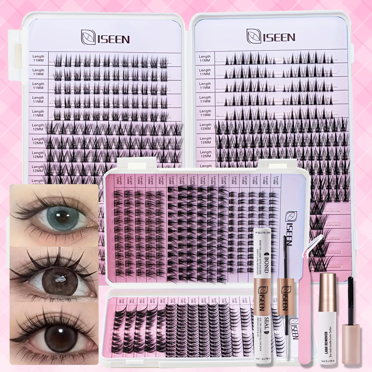Manga False Eyelashes DIY Cluster Lashes Natural Look Large Capacity Artificial Eyelashes Reusable Eyelashes Long Thin Lashes