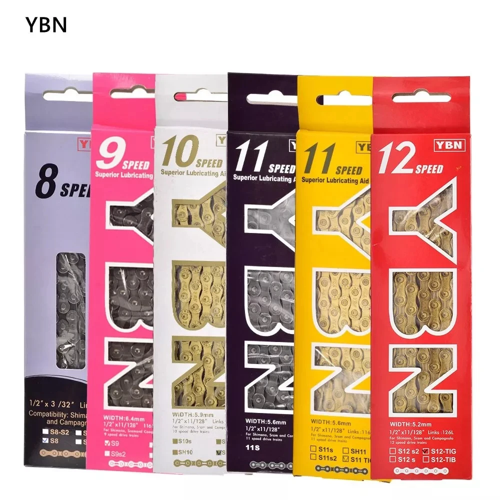 YBN Bicycle chain X12L x10 x10sl x9sl x11sl bicycle chain 9 10 11s gold mountain road bike For SHIMANO Sram 116 length