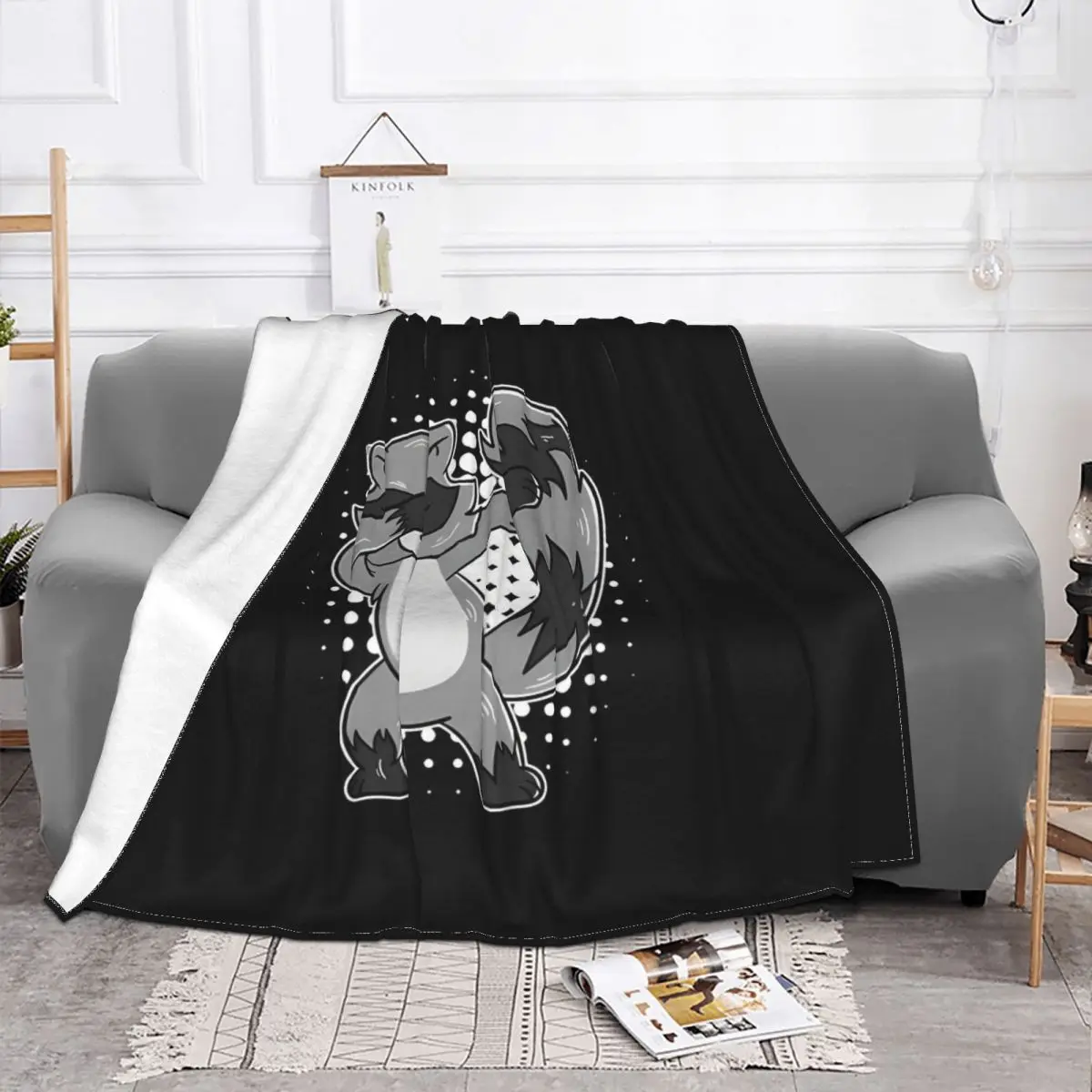 Raccoon Blanket Flannel Spring Autumn Dabbing Warm Throws For Winter Bedding