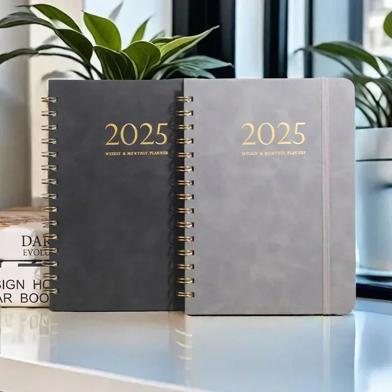 Strapped Notebook Calendar Notebook Diary 2025 Plan Schedule Weekly Notebook 140 Pages (2025.1-2025.12)