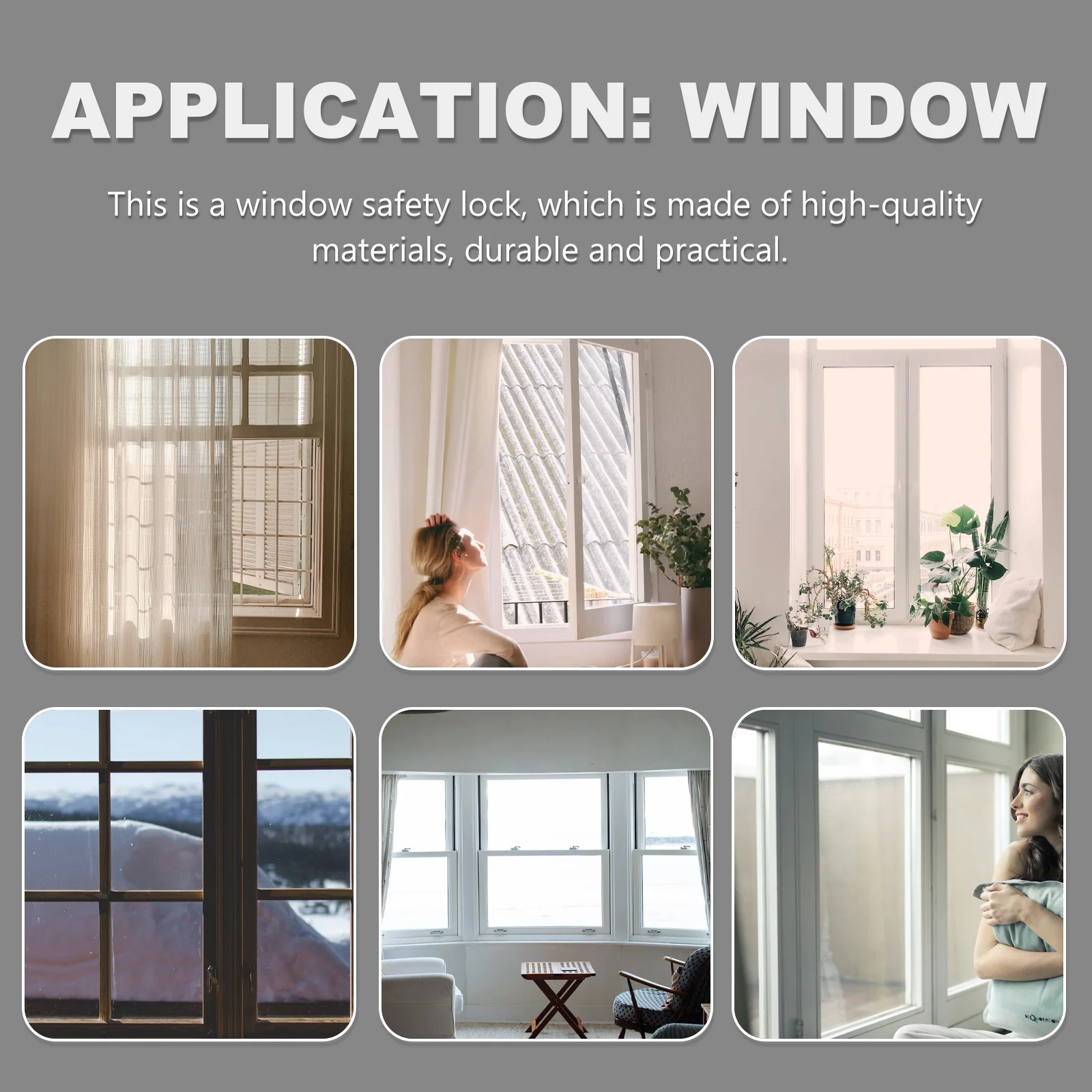 6 قطعة سدادة النافذة قفل أمان انزلاق الباب المحدد سبائك الألومنيوم قفل واقٍ للاستخدام المنزلي والمكتب والمدرسة #1