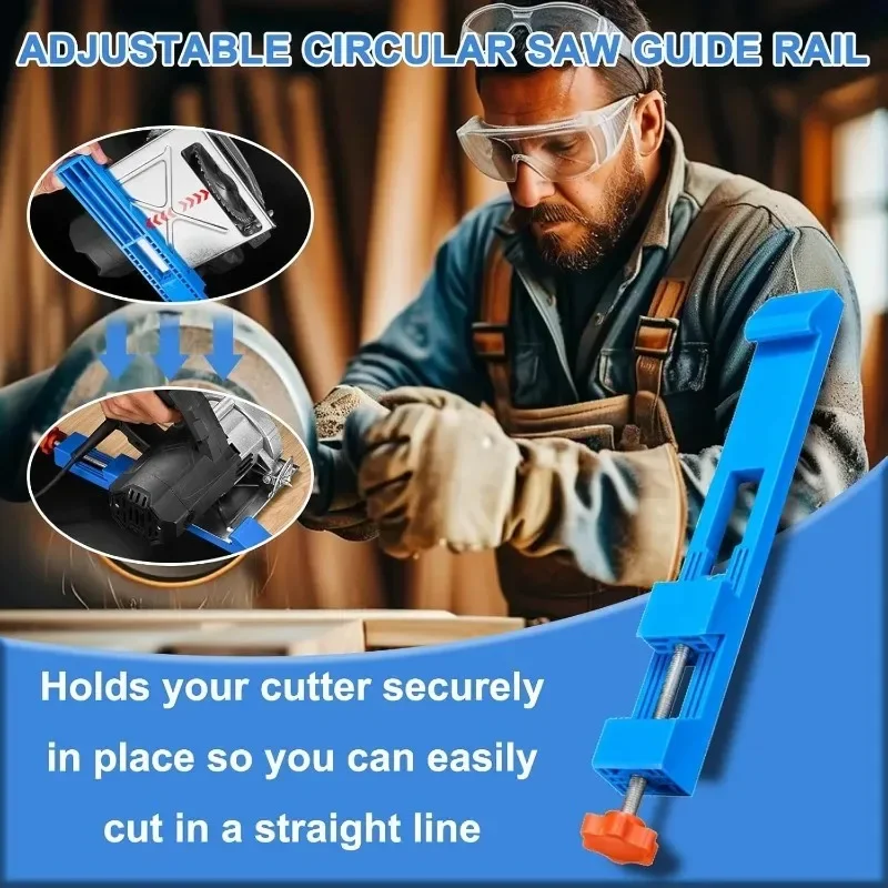 Adjustable Cutting Machine Base Guide Circular Saw Guide Edge Positioner with Milling Base Clamp for Wood Cutting Carpentry Tool