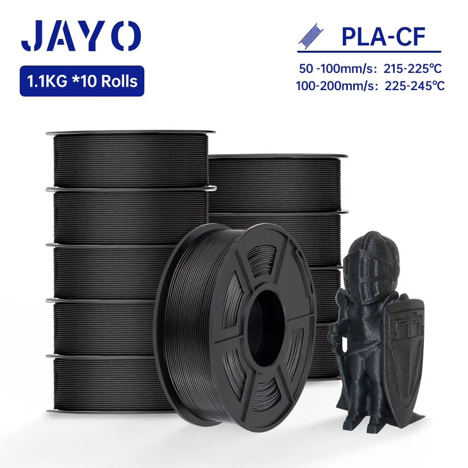 JAYO PETG-CF 3D-Drucker-Filament 1,75 mm PETG/PLA Kohlefaser-Filament, hohe Schlagfestigkeit, hitzebeständige 3D-Druckmaterialien