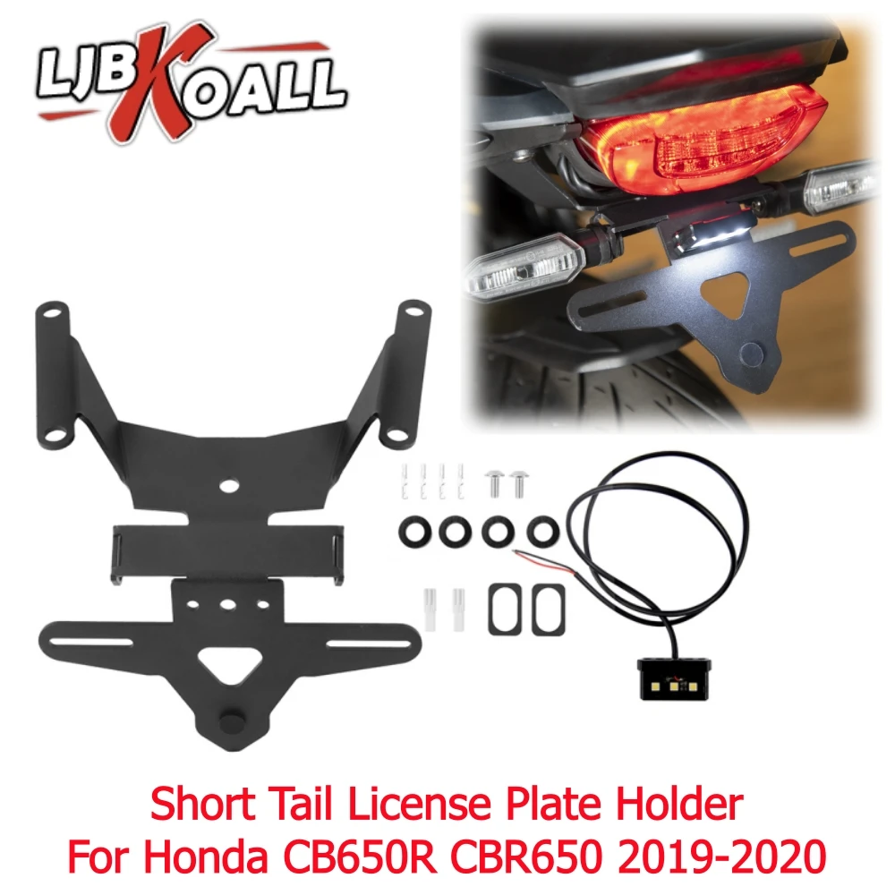 

LJBKOALL for Honda CB650R CBR650 License Plate Mount Bracket Tail Tidy CBR650R CBR650 Number Registration Holder 2019-2020