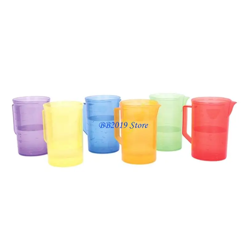 

Q0KB 6PCS Colorful Measuring Jugs Educational Cups Set For Sand Water Play Activity