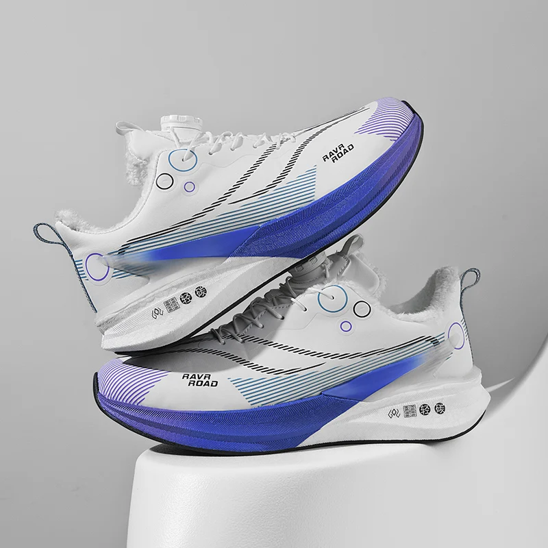 

Mens Running Shoes Winter 2025 New Leather Warm Comfortable Cushioned Thick Soled Outdoor Training Sports Tennis Shoes for Men