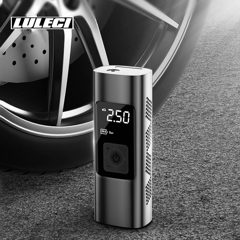 

LULECI 12V Aluminum Alloy Car Tire Air Pump LCD Wireless Air Pump 2000mAh Lithium Battery Car Charging Automatic Air Pump