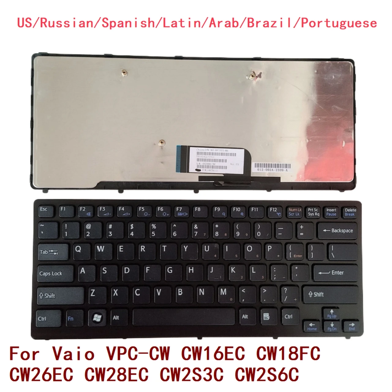 Teclado para Sony Vaio VPC-CW, nuevo teclado para EE. UU., ruso, español, latino, árabe, portugués, Brasil, CW16EC, CW18FC, CW26EC, CW28EC, CW2S3C, CW2S6C