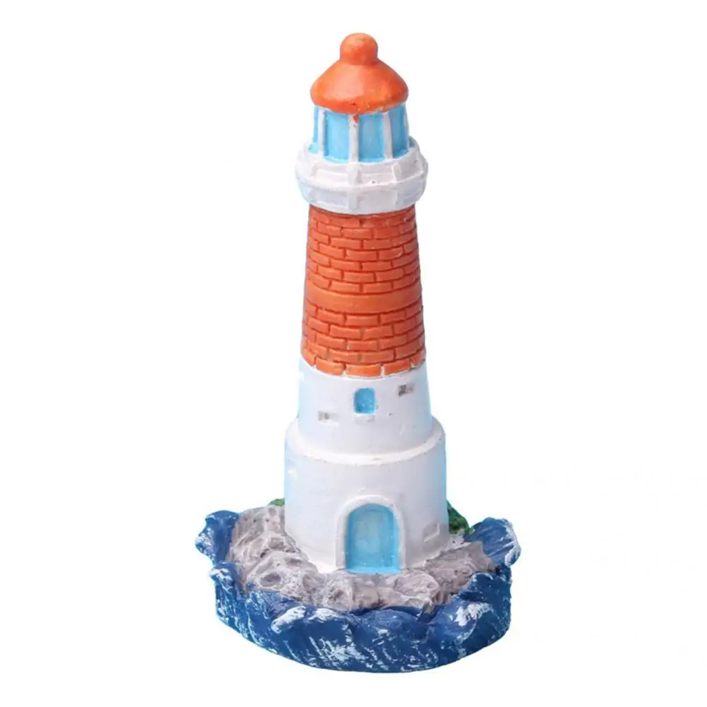 Lighthouse Sculpture  Cute Micro Landscape Lighthouse Figurine  Eye-catching Garden Miniature