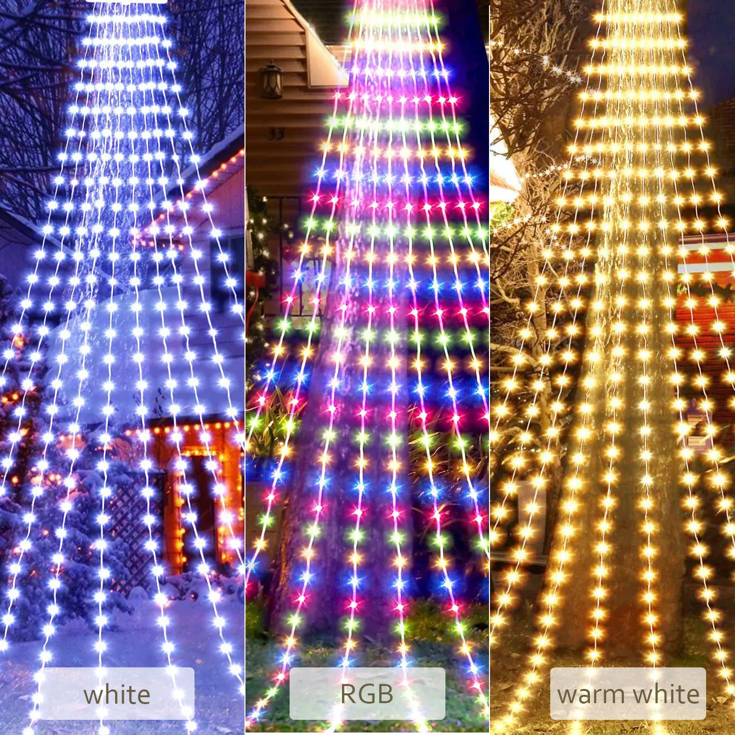 2Meter Battery Powered Branch Lights Ins 2XAA Battery Box Waterfall Lights Decoration for Indoor Wedding Christmas Tree Party