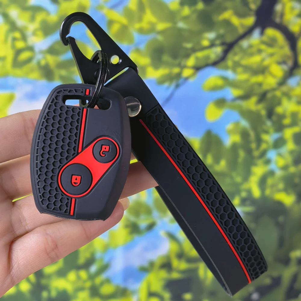 Car Silicone Key Protector With Keychain for Honda Civic Fit CRV SRV FRV Chord 7 Jazz Gr8 150 R Insight Fob Accessory