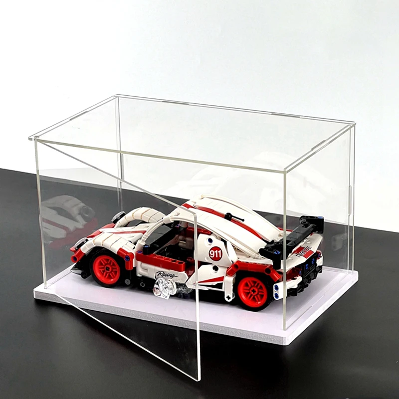 Acrylic Display Case w/h Door Countertop Organizer Dustproof Showcase for Figure/Toy/Collectibles/Gundam/Car/Model/Lego/BlindBox