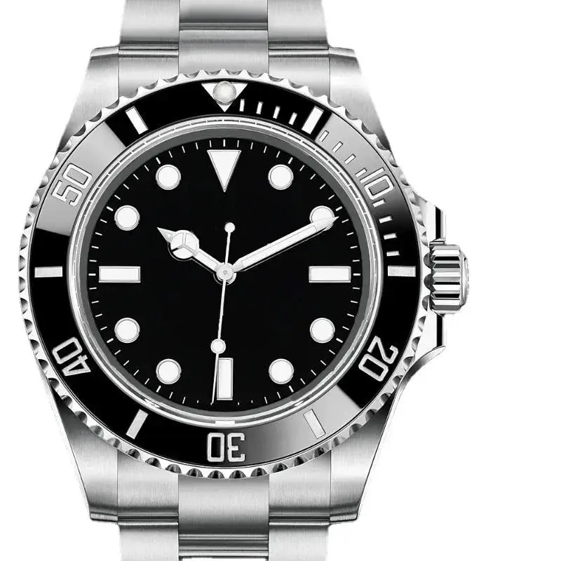 Роскошные мужские автоматические механические часы, браслет из нержавеющей стали, серебро, золото, черный, синий, керамика, водонепроницаемые, 40 мм, сапфировое стекло