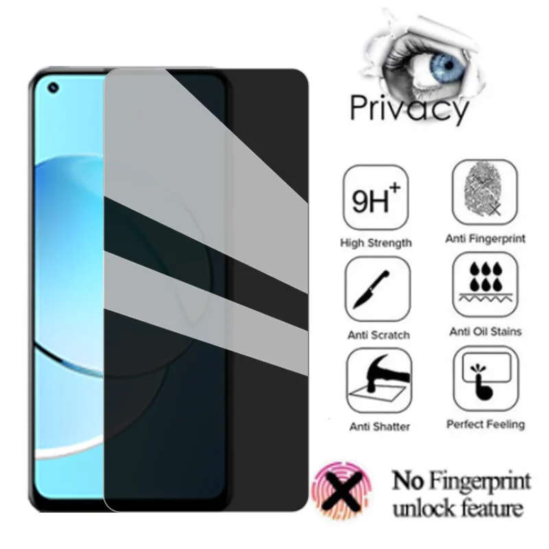 Privacy screen protectors for realme 10 4g anti-spy cristal templado 8i 9i Realme 9 Pro Plus safty privacy protection & anti peeping tempered glass Realme 9 5G realme-10